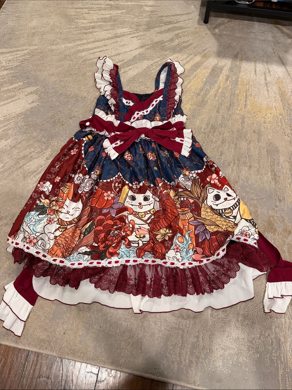 Alice Girl -Fortune Cat- Wa Lolita JSK Jumper Skirt Dress size S GUC sold out